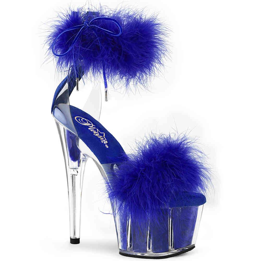 Pleaser - ADORE724F Sandale à bride à la cheville, Pole dance chaussures - Bleu Product image